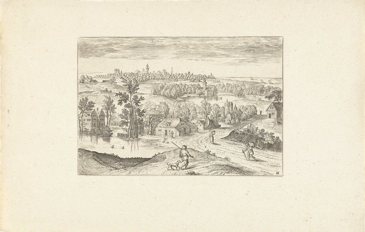 Paesaggio con uno stagno da Adriaen Collaert