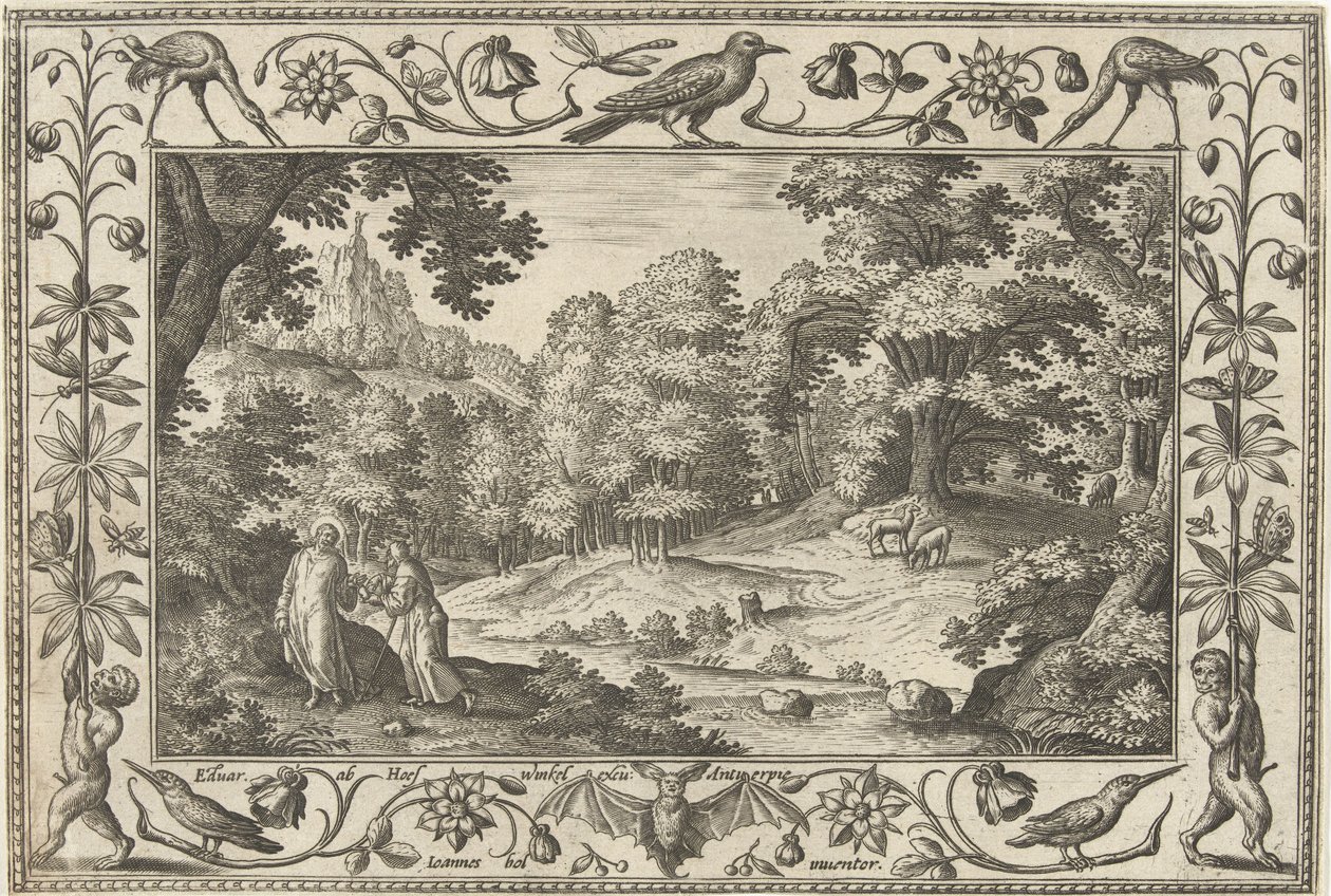 Tentazione nel deserto da Adriaen Collaert