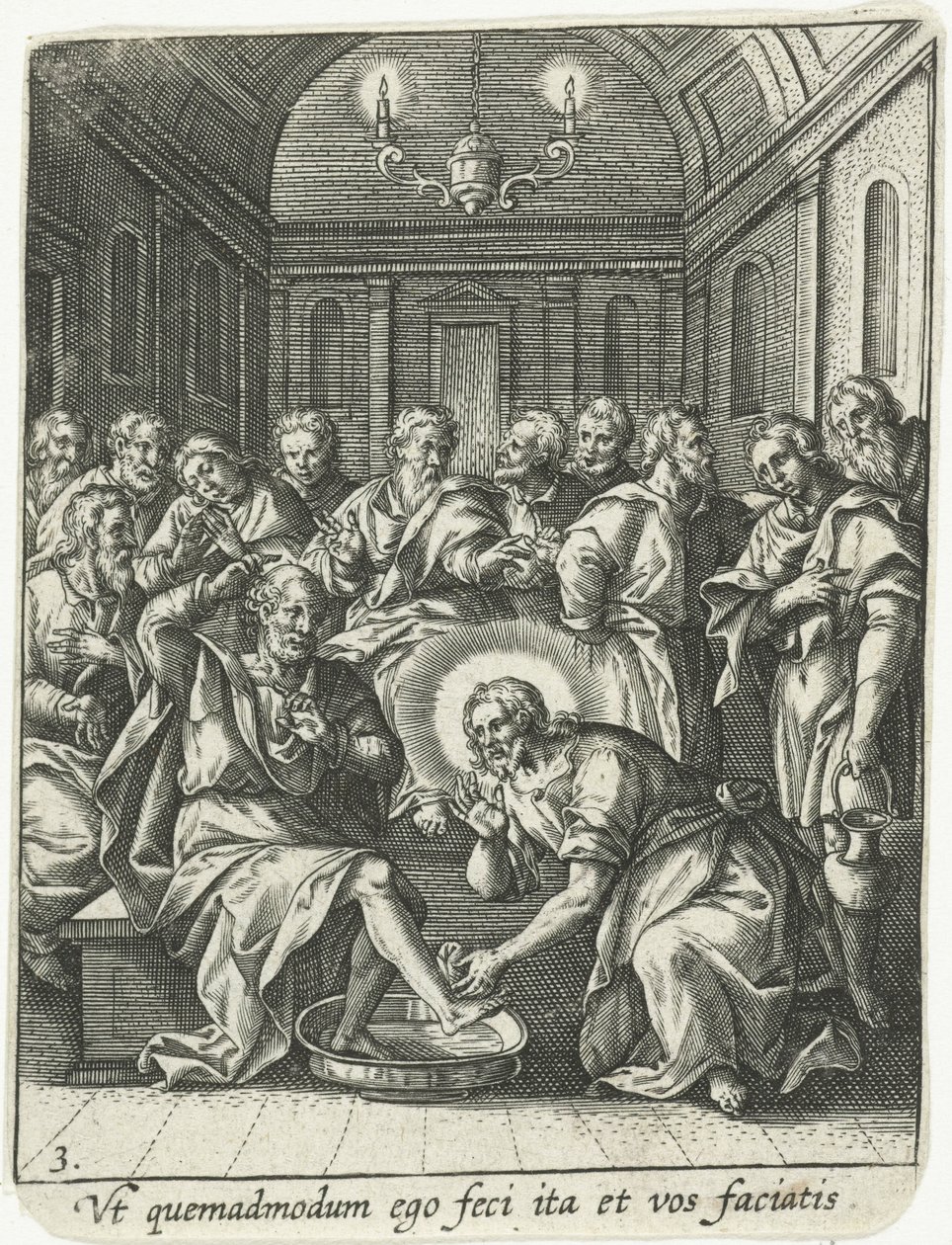 Lavaggio dei piedi da Adriaen Collaert