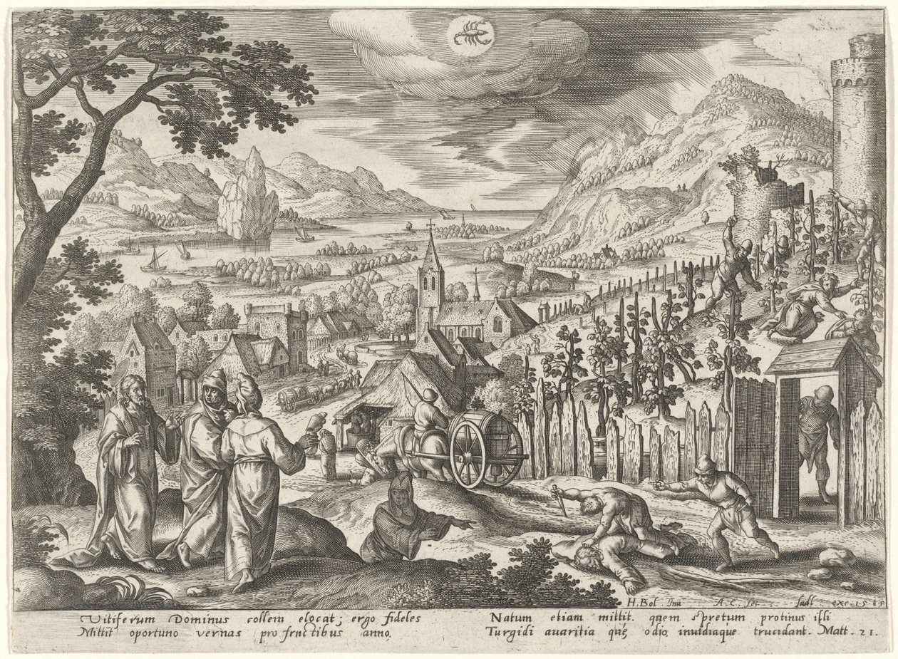 La Parabola dei Vignaioli Malvagi da Adriaen Collaert after Hans Bol