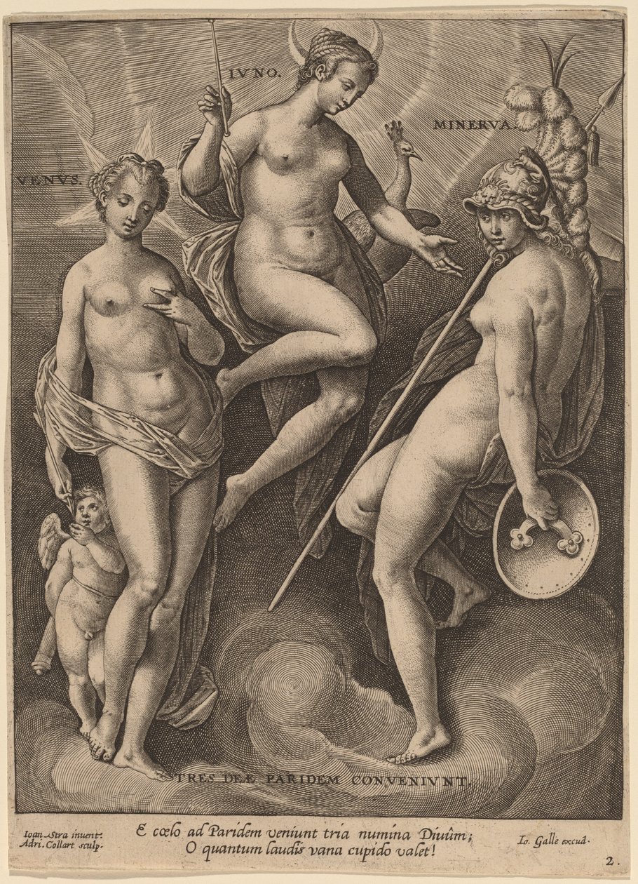 Venere, Giunone e Minerva da Adriaen Collaert after Jan van der Straet