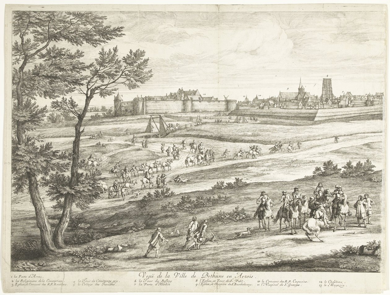 Veduta di Béthune (foglio sinistro) da Adriaen Frans Boudewyns