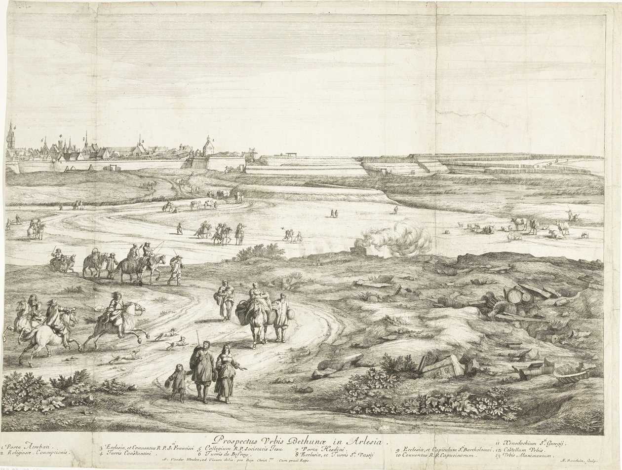 Veduta di Bethune (foglio destro) da Adriaen Frans Boudewyns