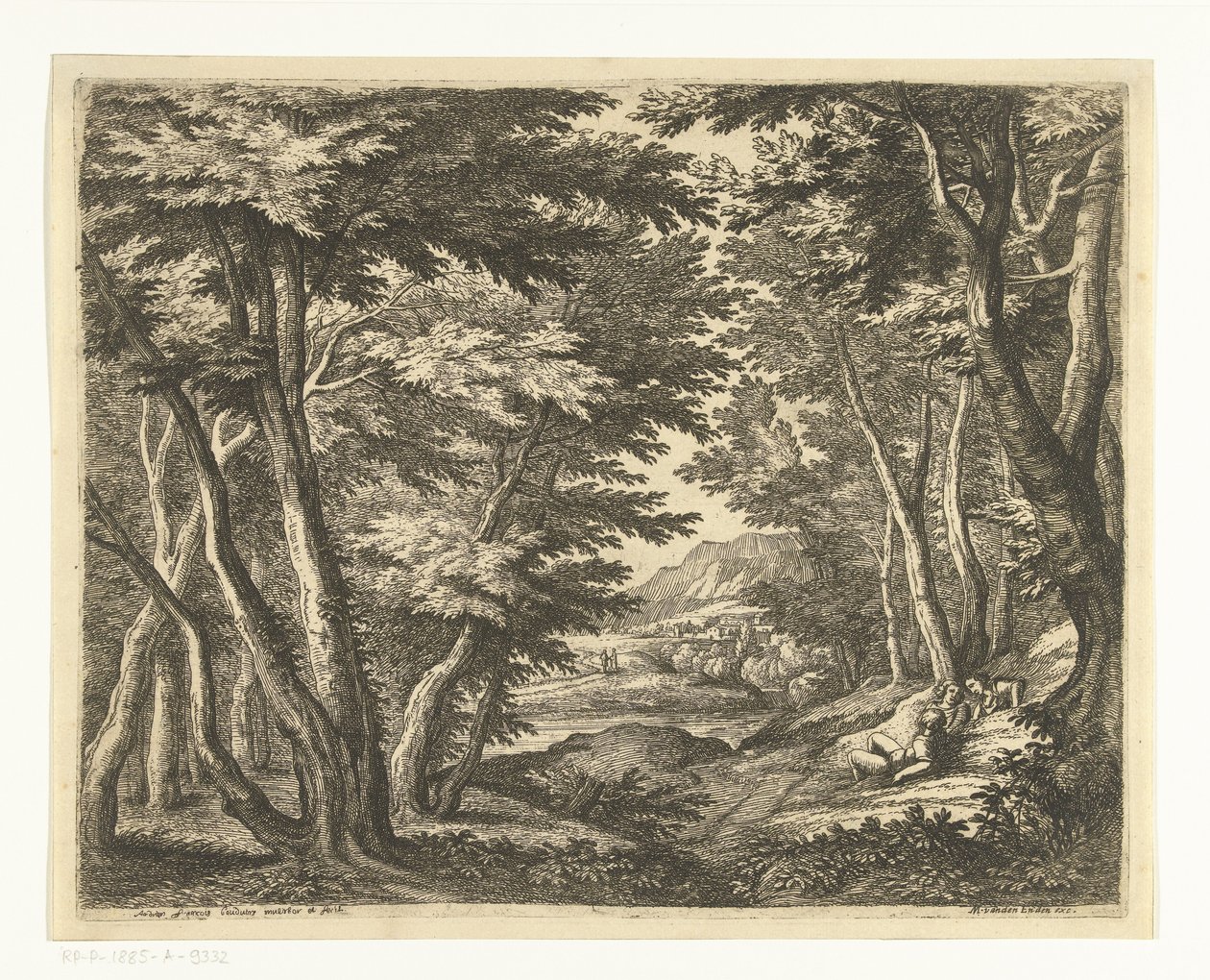 Paesaggio con tre uomini in una radura nella foresta da Adriaen Frans Boudewyns