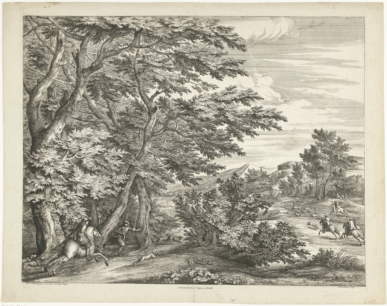 Paesaggio con caccia al cervo da Adriaen Frans Boudewyns