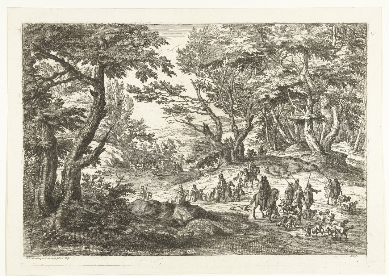 Paesaggio con battuta di caccia
Paesaggi con cacciatori (titolo della serie) da Adriaen Frans Boudewyns