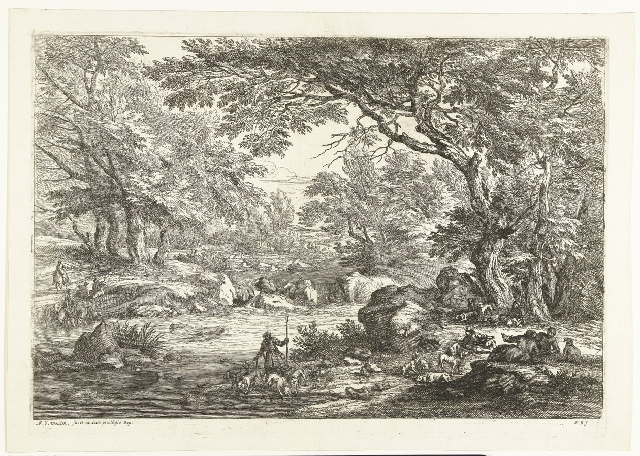 Paesaggio con cacciatori a riposo
Paesaggi con cacciatori (titolo della serie) da Adriaen Frans Boudewyns