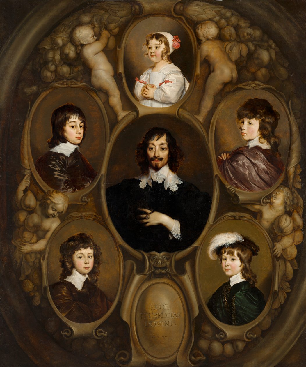 Ritratto di Constantijn Huygens (1596-1687) e dei suoi cinque figli da Adriaen Hanneman
