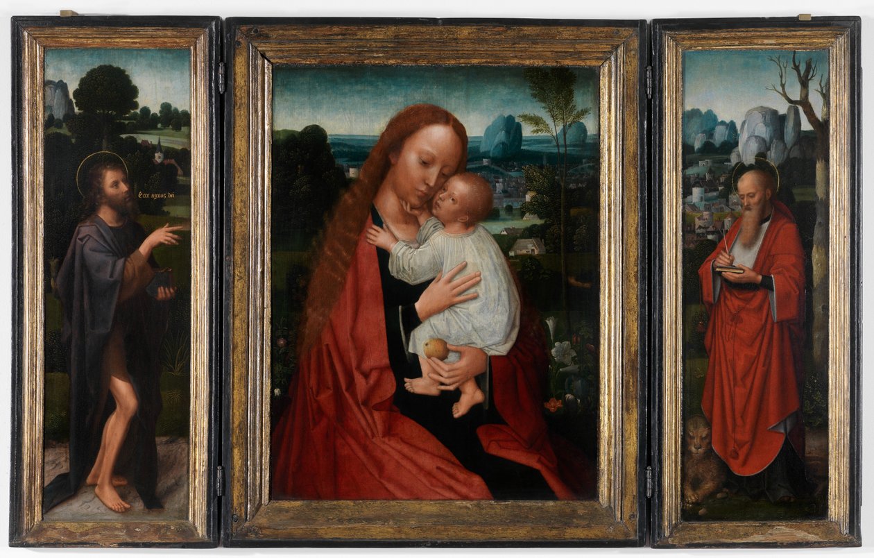 Madonna con San Giovanni Battista e San Girolamo da Adriaen Isenbrandt or Isenbrant