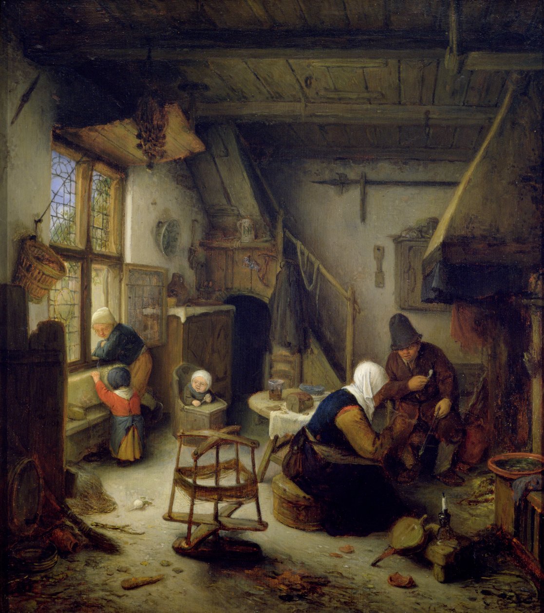 Una famiglia di contadini a casa, 1661 da Adriaen Jansz. van Ostade