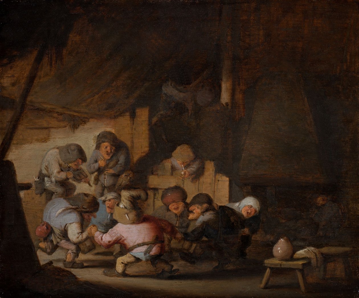 Nani danzanti nella locanda di un contadino, 1635 circa (olio su tavola) da Adriaen Jansz. van Ostade