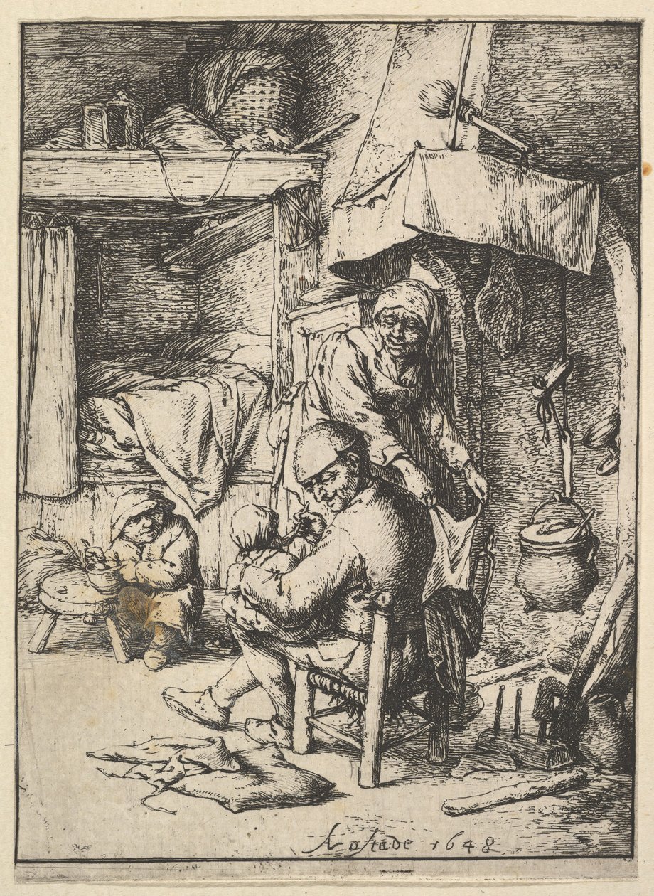 Padre che Nutre il suo Bambino da Adriaen Jansz. van Ostade