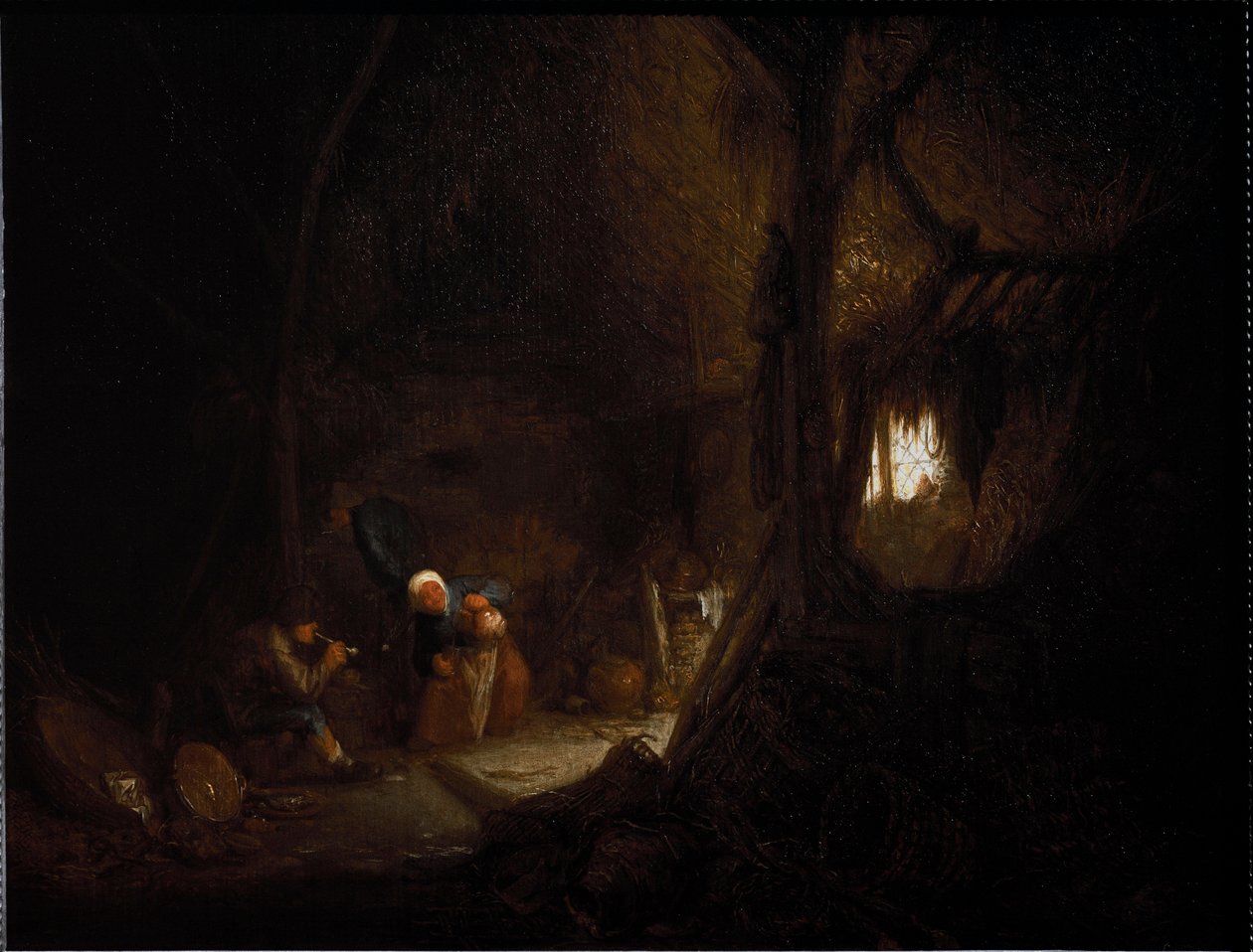 Famiglia di contadini in un fienile da Adriaen Jansz. van Ostade