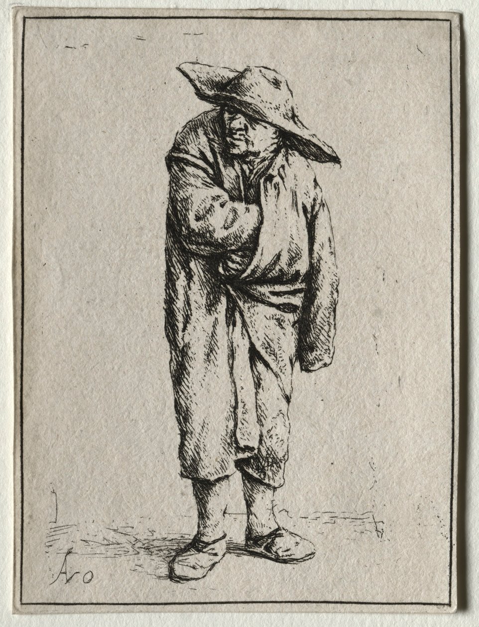 Contadino con la mano nel mantello da Adriaen Jansz. van Ostade