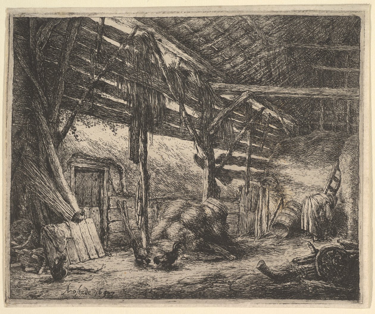 Il fienile, 1647 da Adriaen Jansz. van Ostade