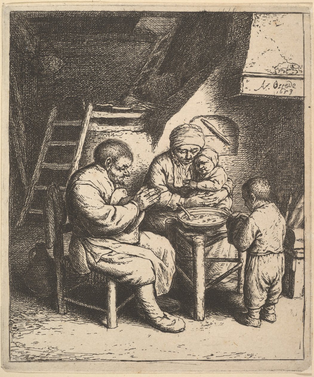 La Benedizione, 1610-85 da Adriaen Jansz. van Ostade