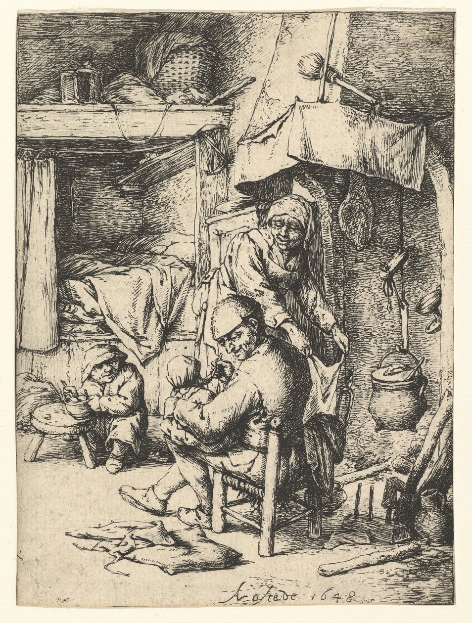 Il pater familias, 1648 da Adriaen Jansz. van Ostade