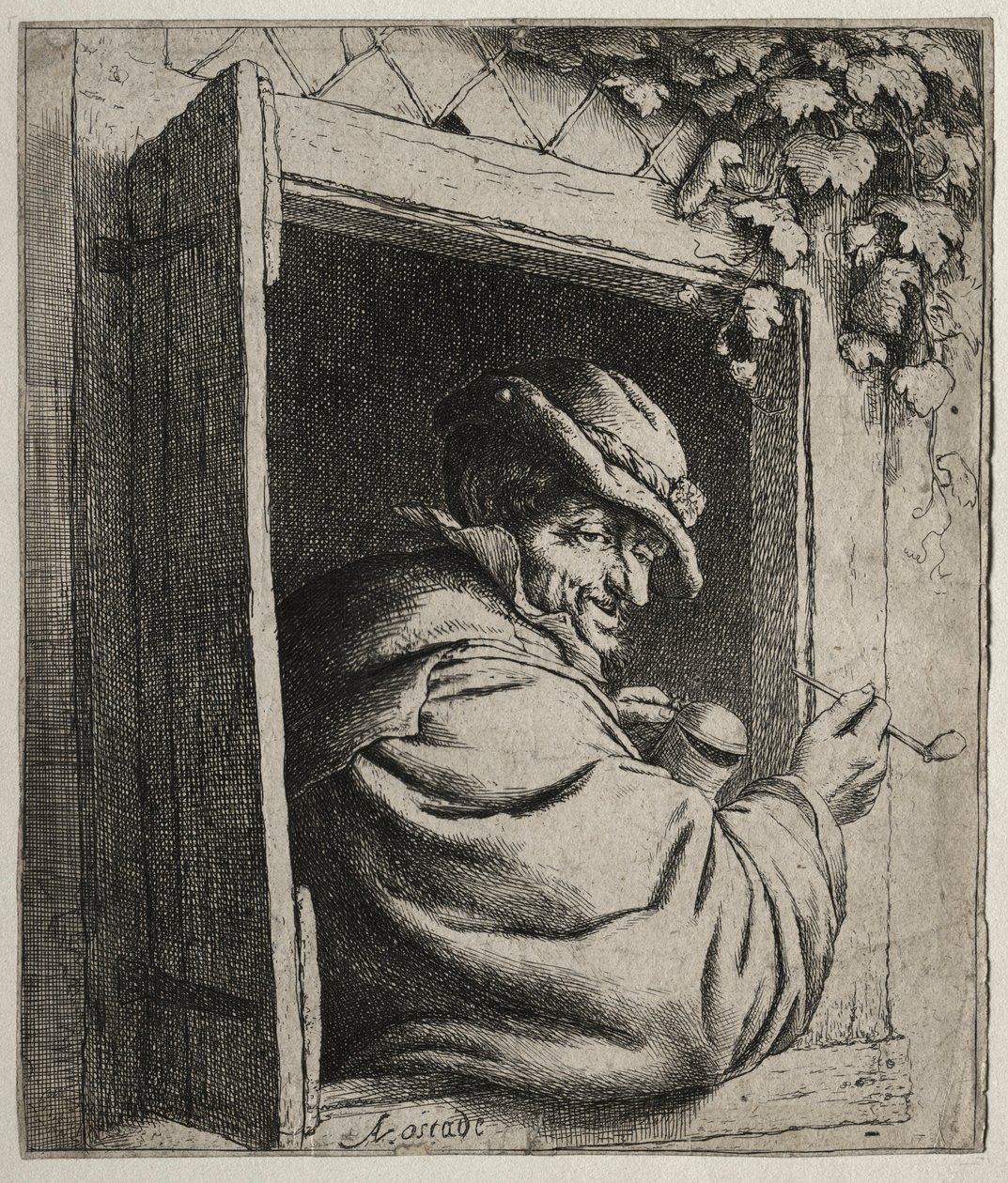 Il fumatore alla finestra da Adriaen Jansz. van Ostade
