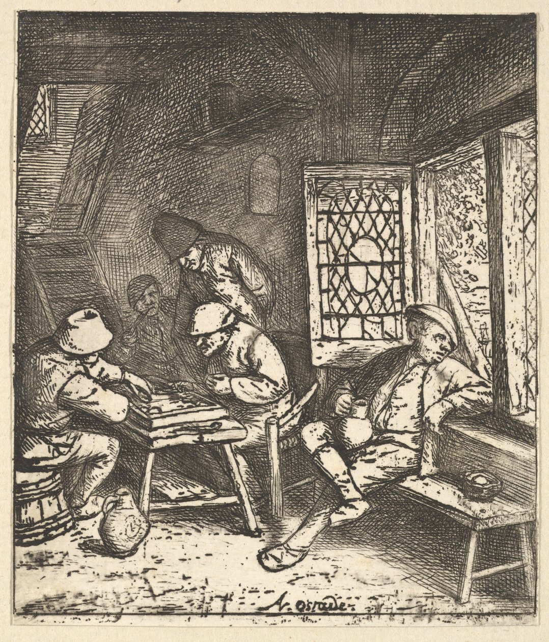 Giocatori di tric trac, 1610-85 da Adriaen Jansz. van Ostade