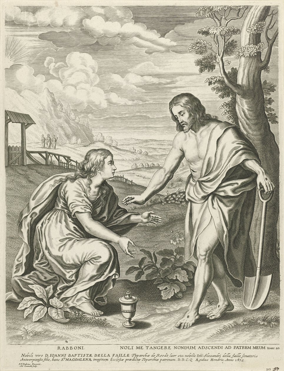 Cristo appare come giardiniere a Maria Maddalena da Adriaen Lommelin