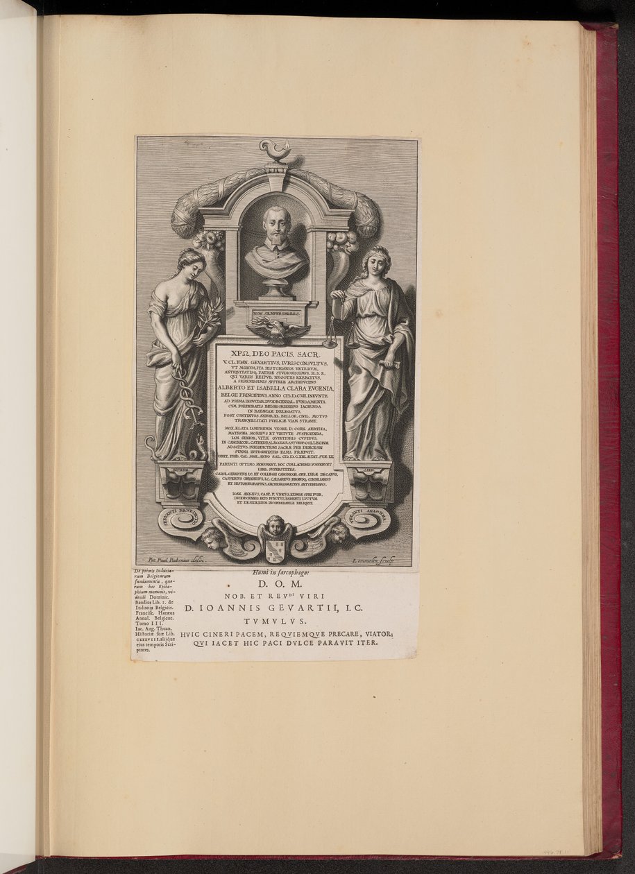 Epitaffio di Claude Jean Gevaert da Adriaen Lommelin after Sir Peter Paul Rubens