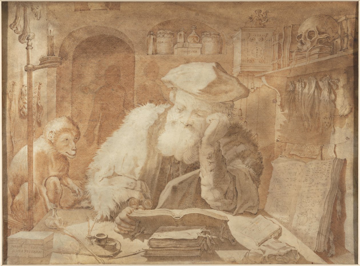 Dr. Faust nel suo studio da Adriaen Matham