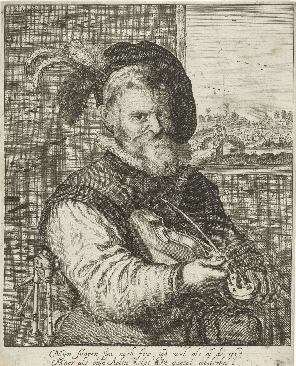 Vecchio violinista da Adriaen Matham