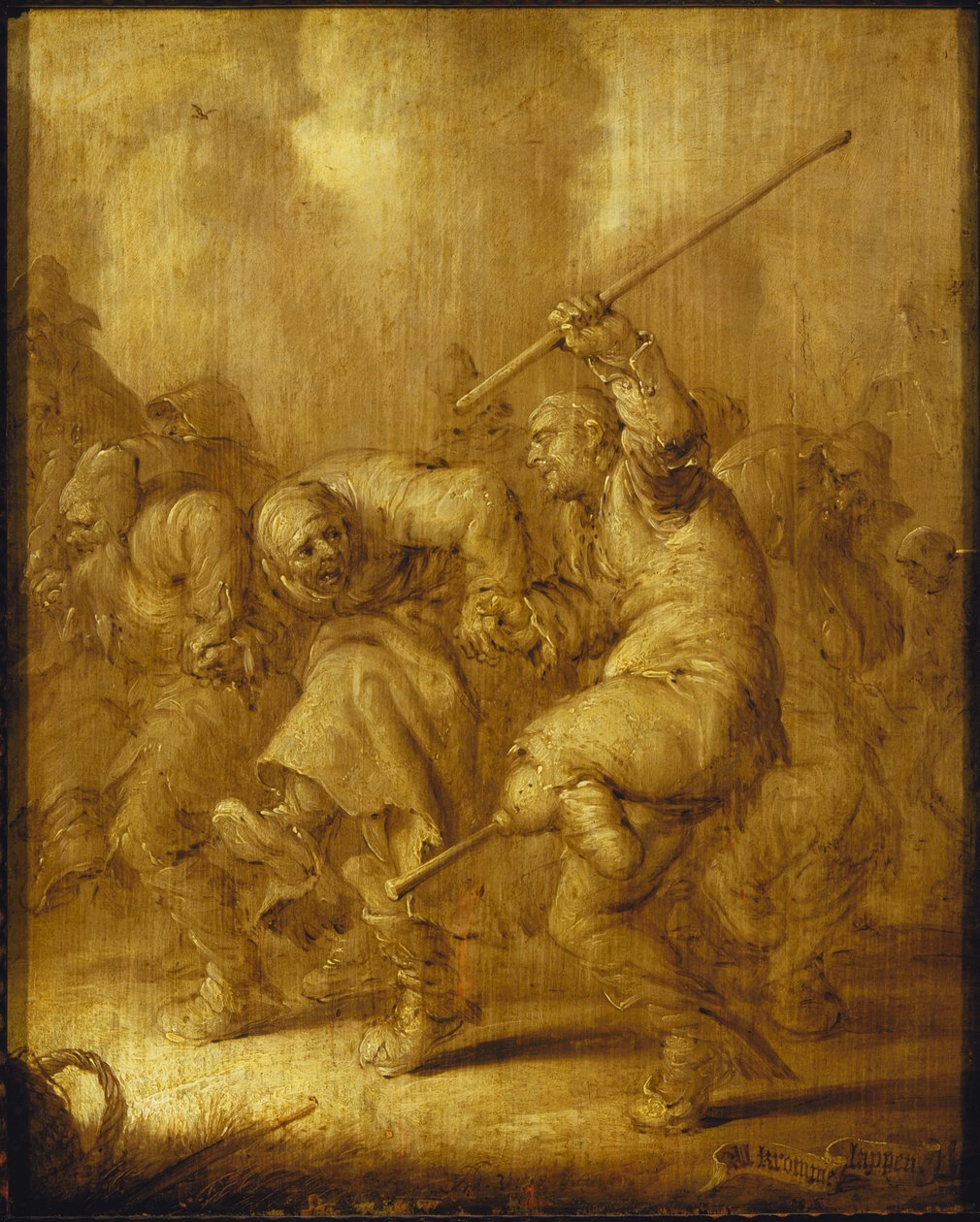 Al kromme lappen mendicanti danzanti, 1633 da Adriaen Pietersz. van de Venne