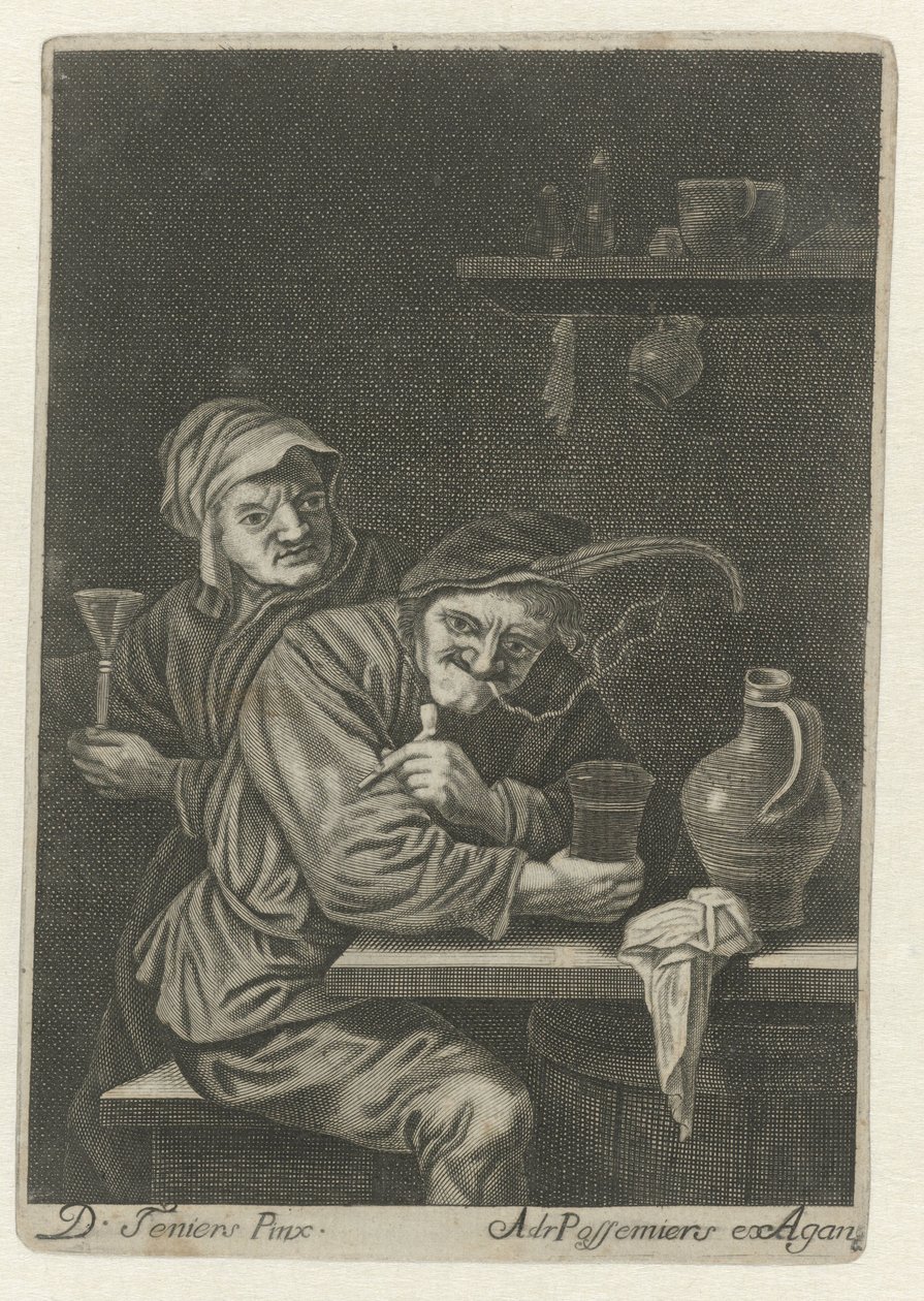 Contadino che fuma in una locanda da Adriaen Possemiers