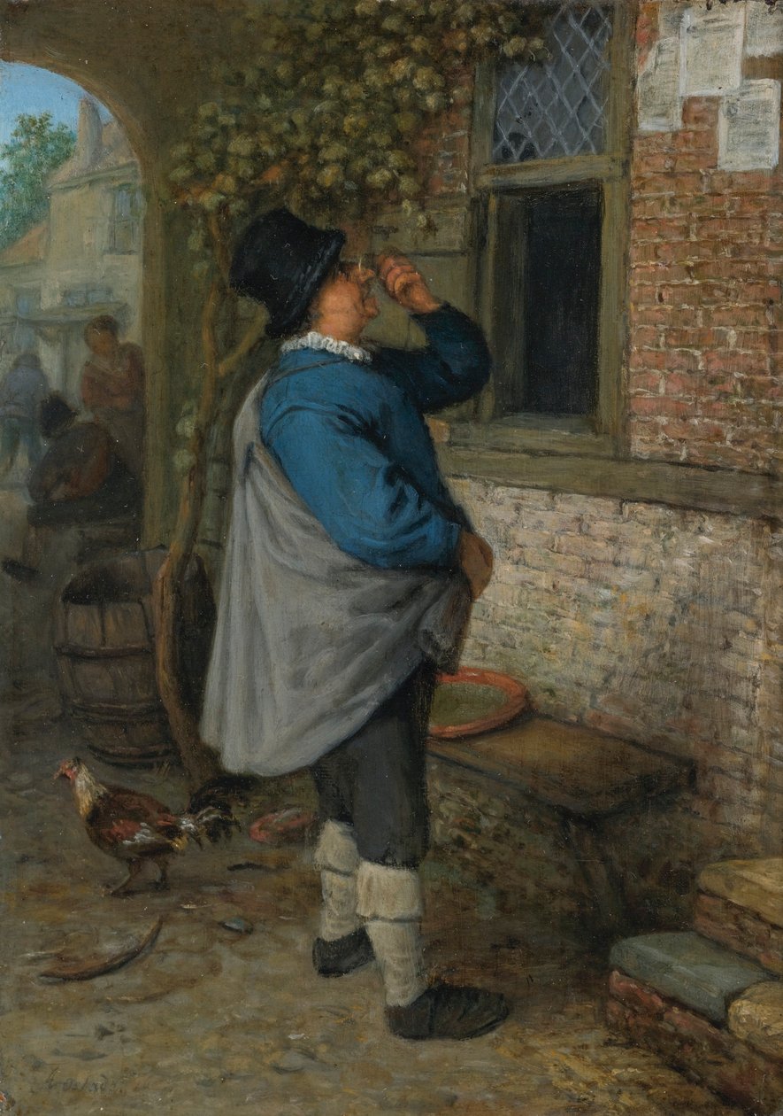 Un uomo che legge le notizie (Vista) da Adriaen van Ostade