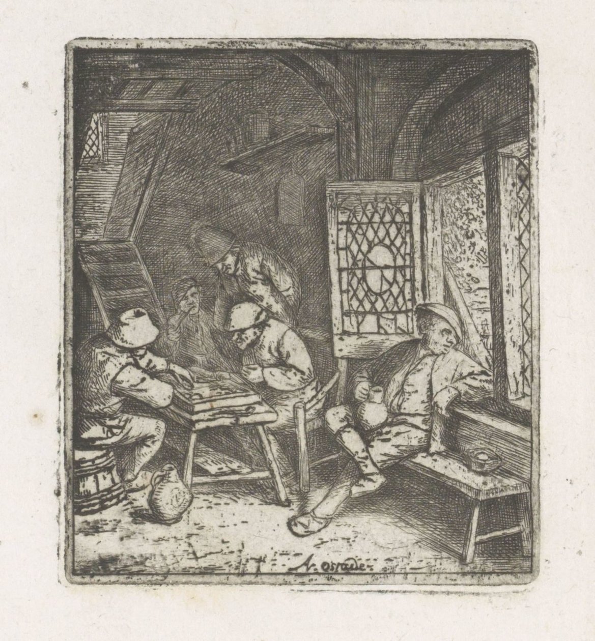 Interno contadino con giocatori di tric-trac da Adriaen van Ostade