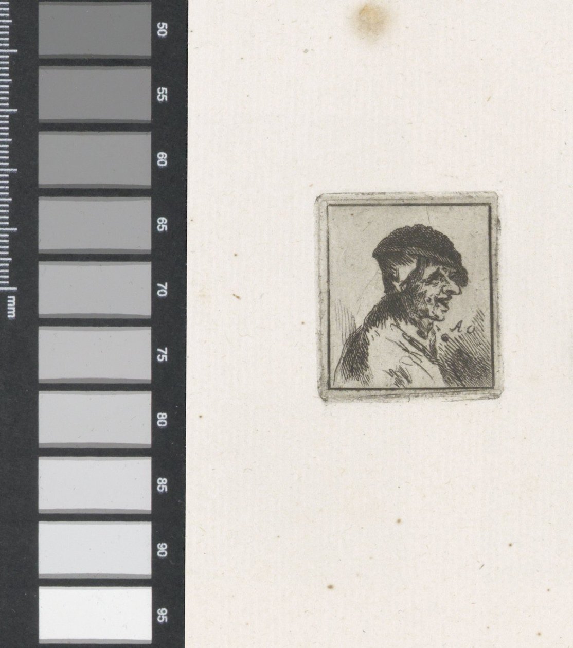 Busto di un contadino sorridente da Adriaen van Ostade