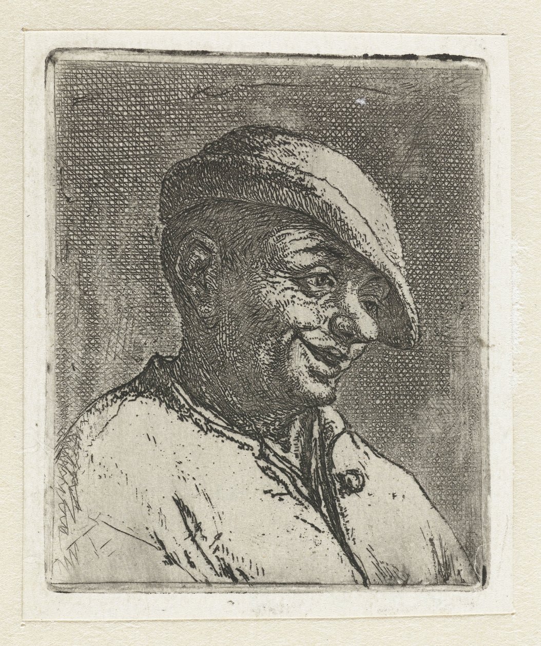 Busto di un contadino sorridente da Adriaen van Ostade