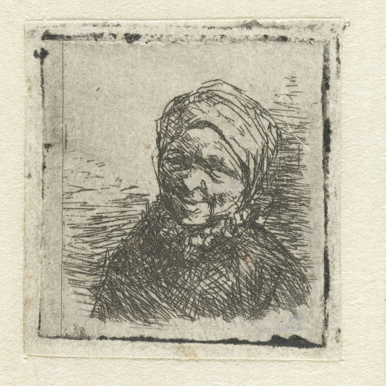 Busto di una contadina sorridente da Adriaen van Ostade