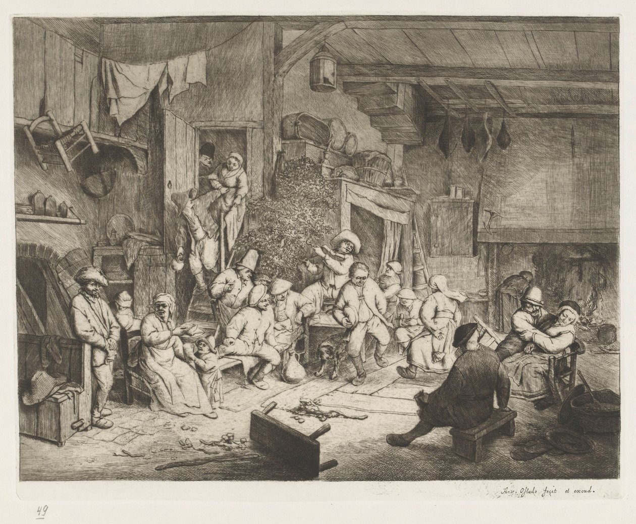 Danza nella locanda da Adriaen van Ostade
