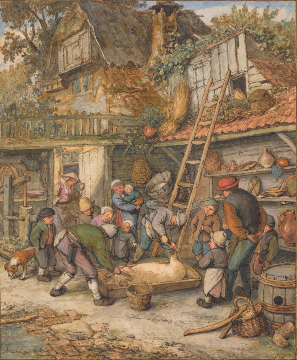 La raschiatura di un maiale da Adriaen van Ostade