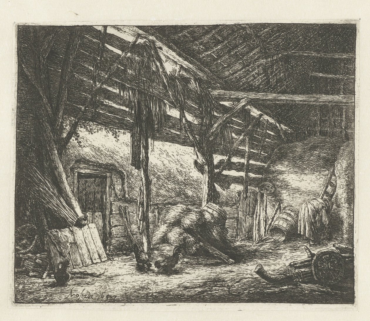 Interno di un fienile De schuur da Adriaen van Ostade