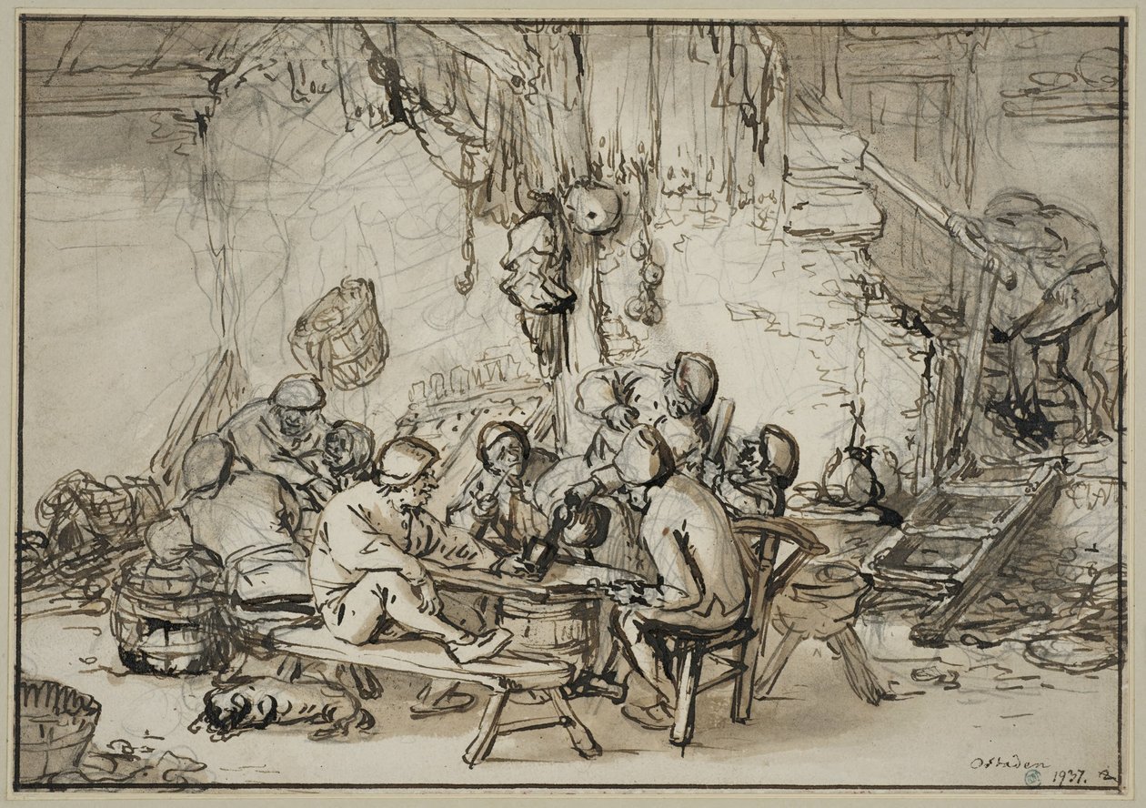 Interno di una taverna da Adriaen van Ostade