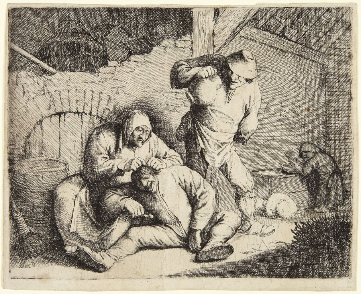 La donna che cattura le pulci da Adriaen van Ostade