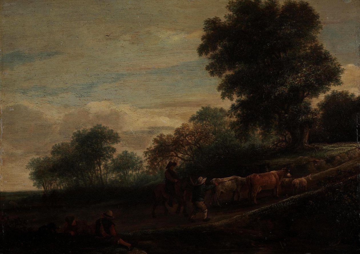 Paesaggio con pastori e bovini da Adriaen van Ostade