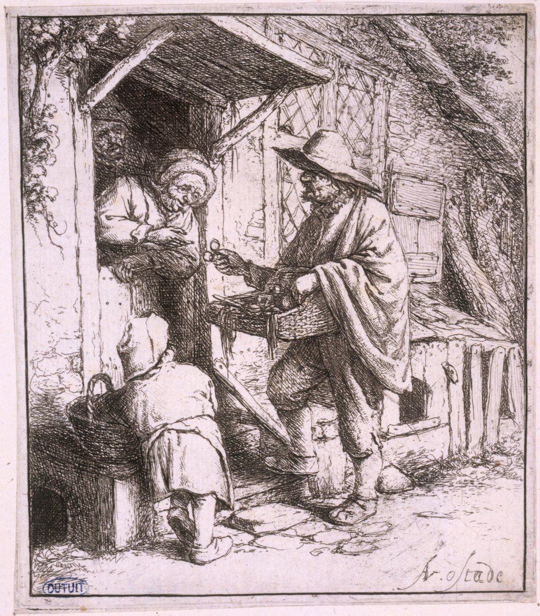 Der Brillenhändler (Bartsch 29) da Adriaen van Ostade