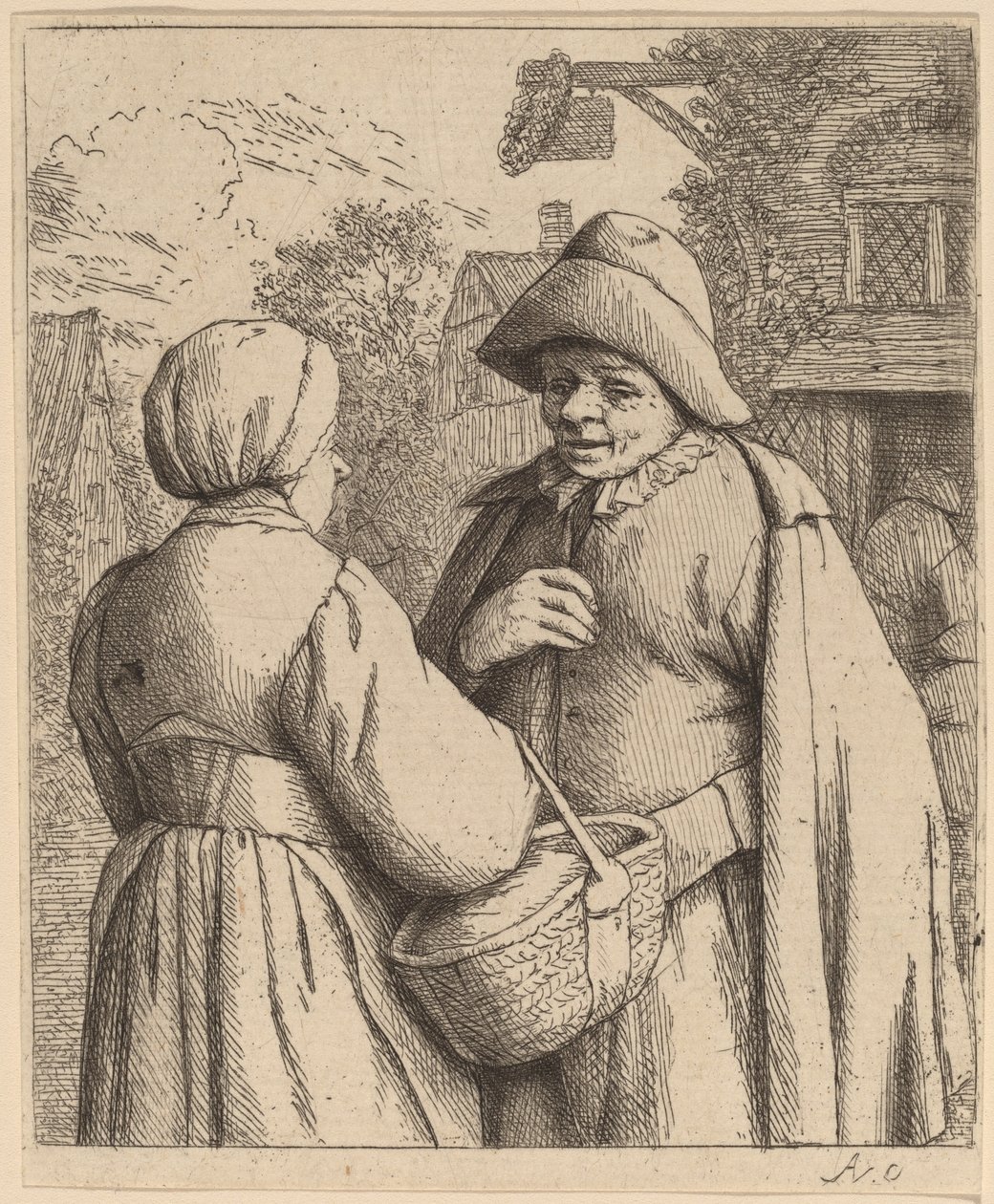 Uomo e donna che conversano da Adriaen van Ostade
