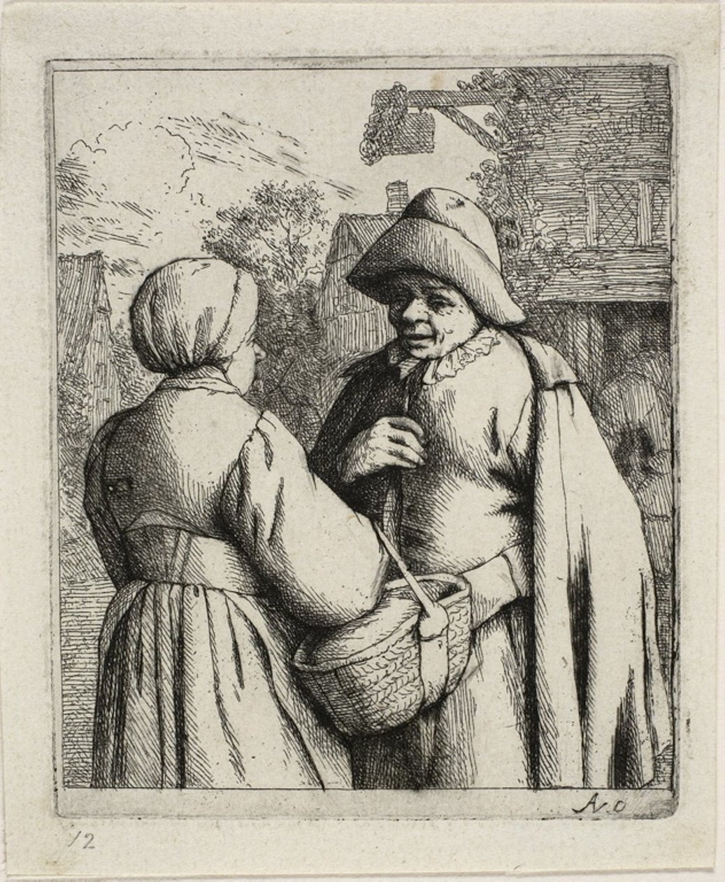Uomo e donna che conversano da Adriaen van Ostade