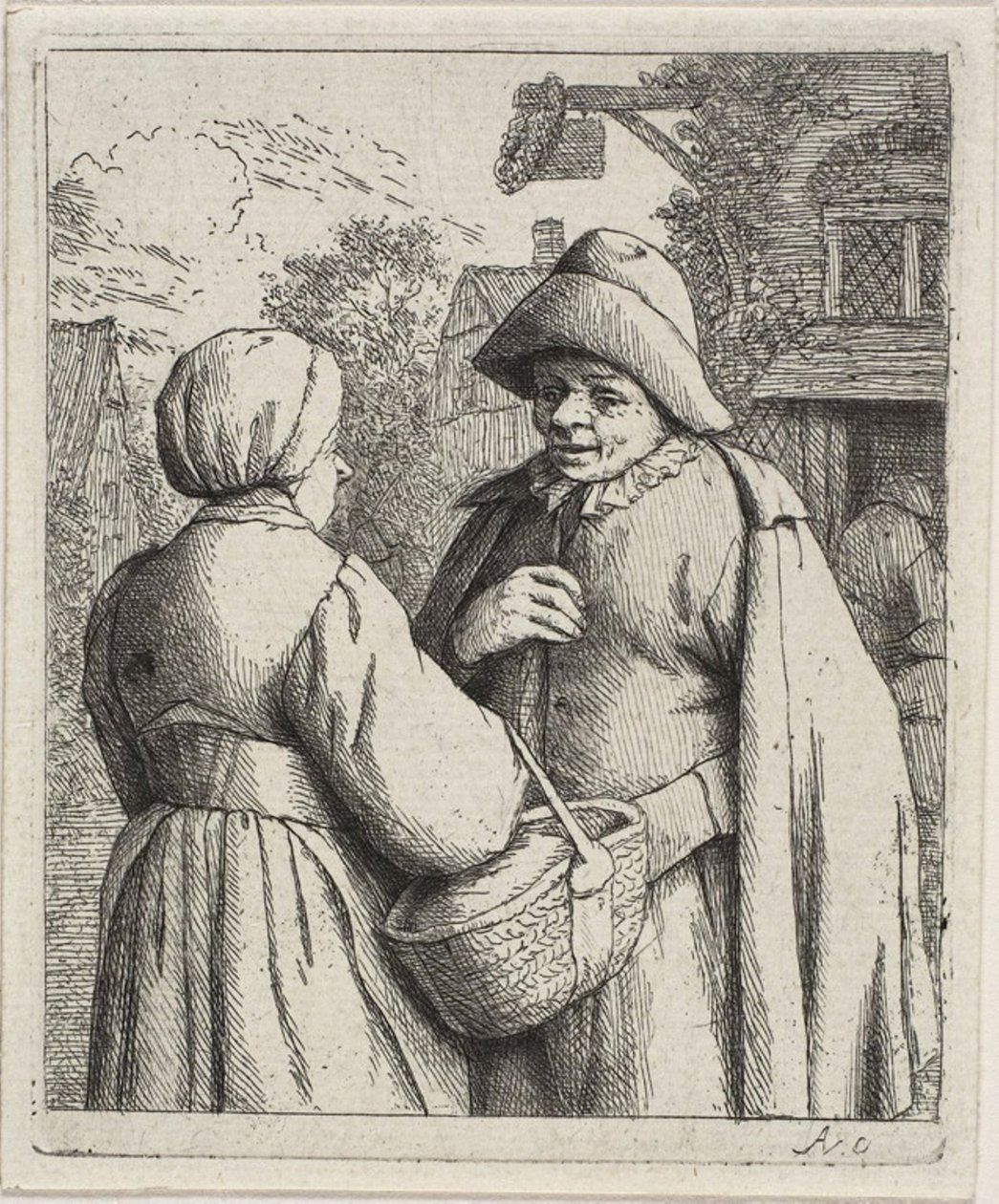 Uomo e donna che conversano da Adriaen van Ostade