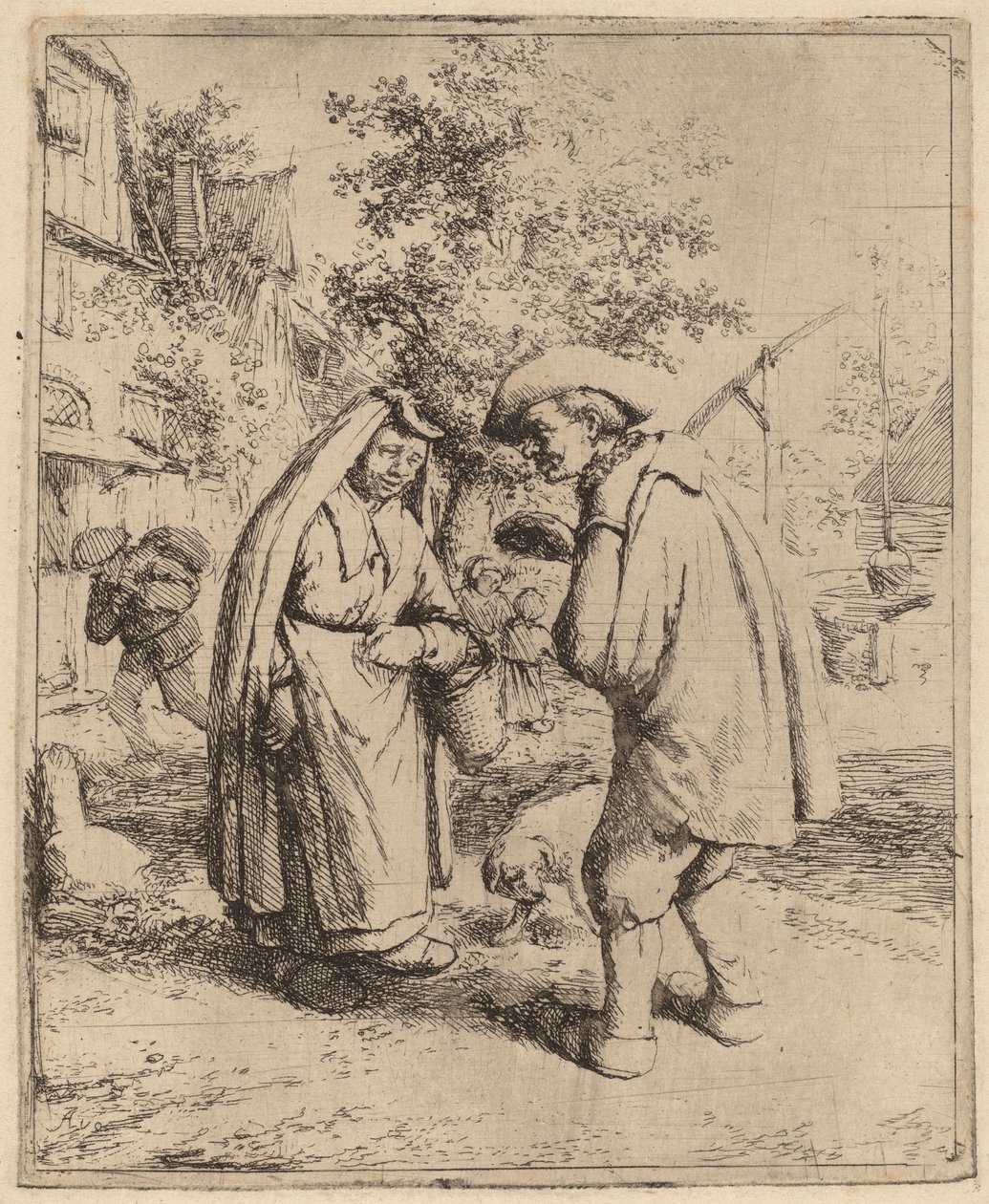 Uomo e donna che parlano da Adriaen van Ostade
