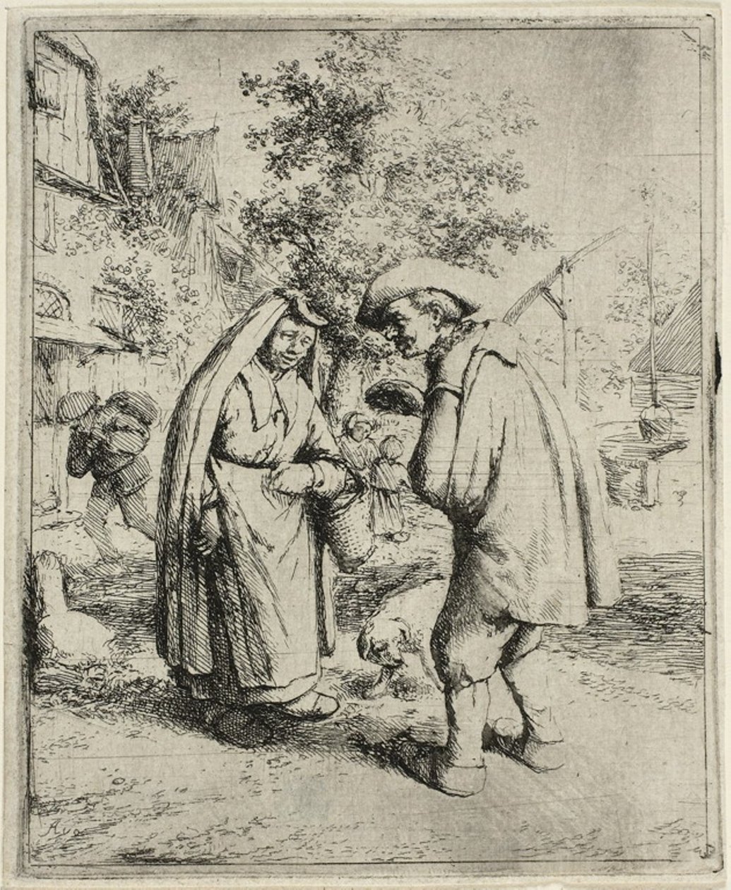 Uomo e donna che parlano da Adriaen van Ostade