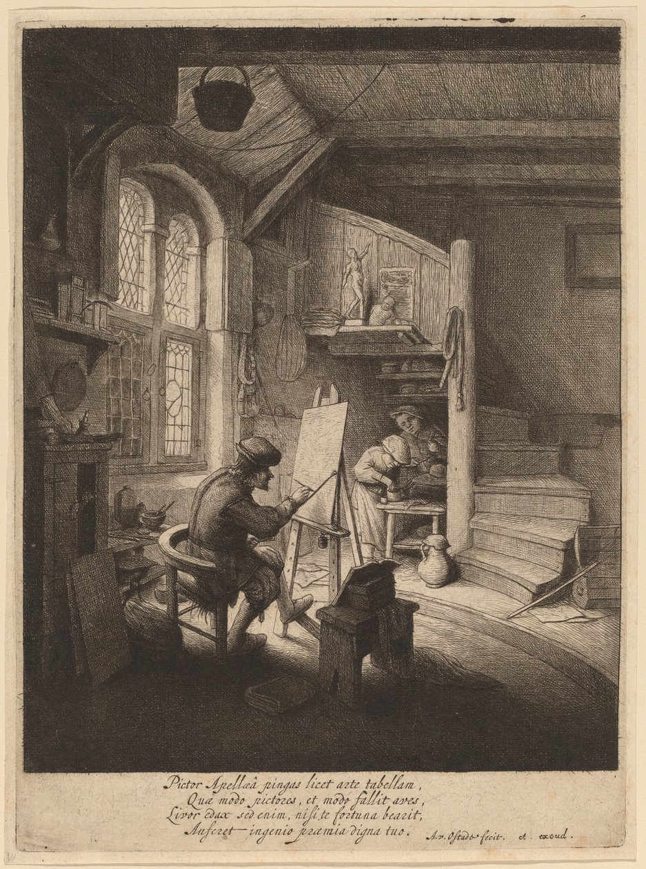 Pittore nel suo studio da Adriaen van Ostade