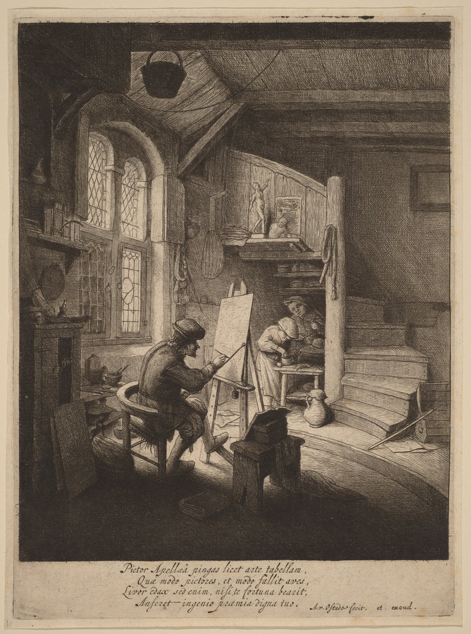 Pittore nel suo studio da Adriaen van Ostade