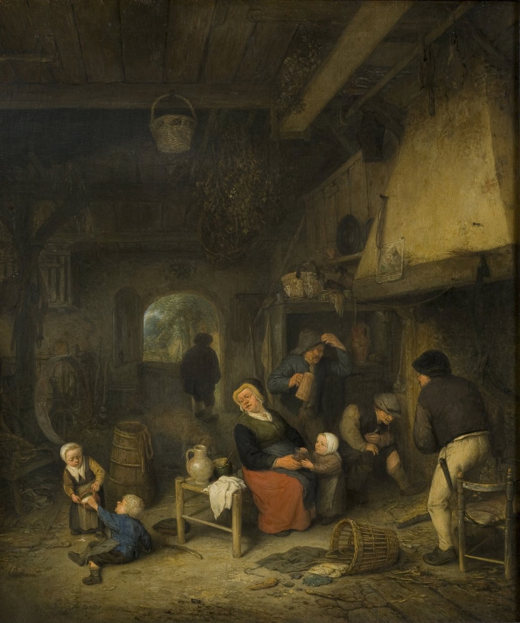 Famiglia di contadini in una locanda da Adriaen van Ostade