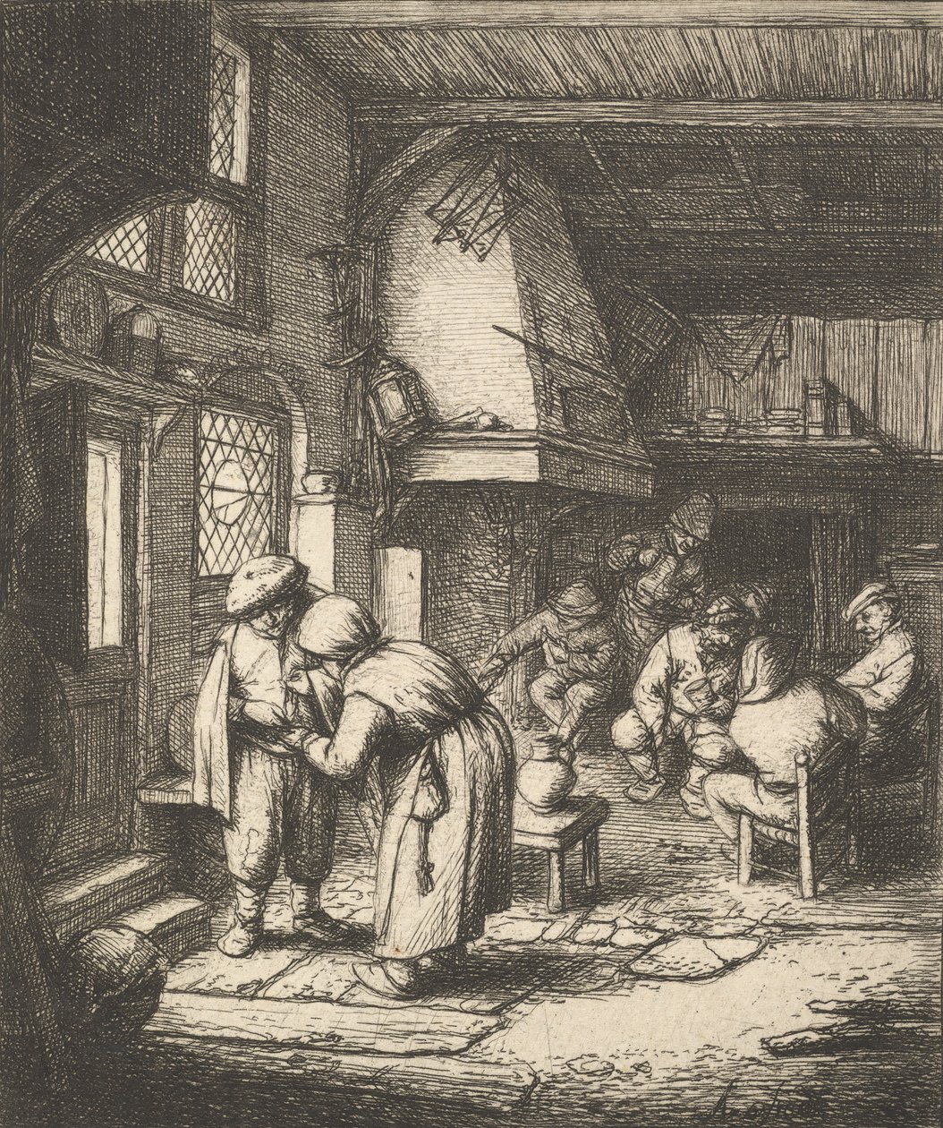 Contadino che paga il conto, 1610-85 da Adriaen van Ostade